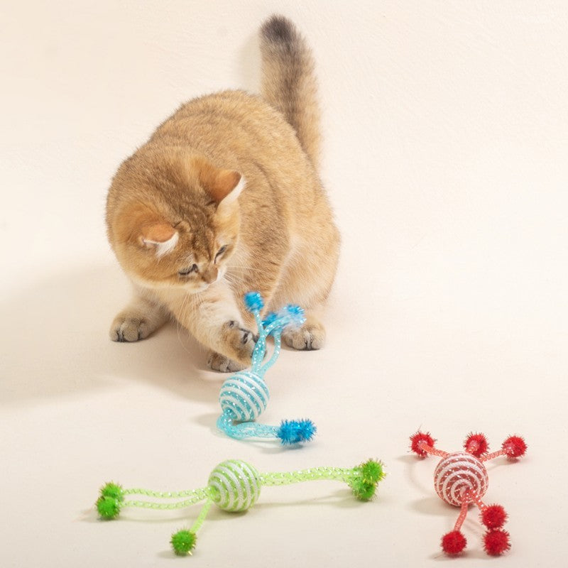 Katzenspielzeug Selbst Hallo Katzenstöcke Katzenspielzeug Interaktive Seile Ballspielzeug für Katzen Katzenspielzeug