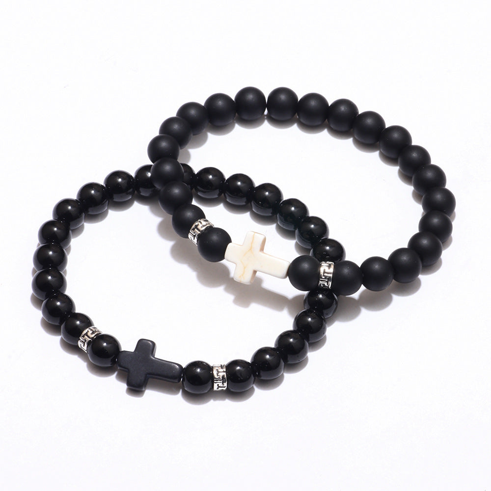 Armband aus Naturstein Mattschwarz