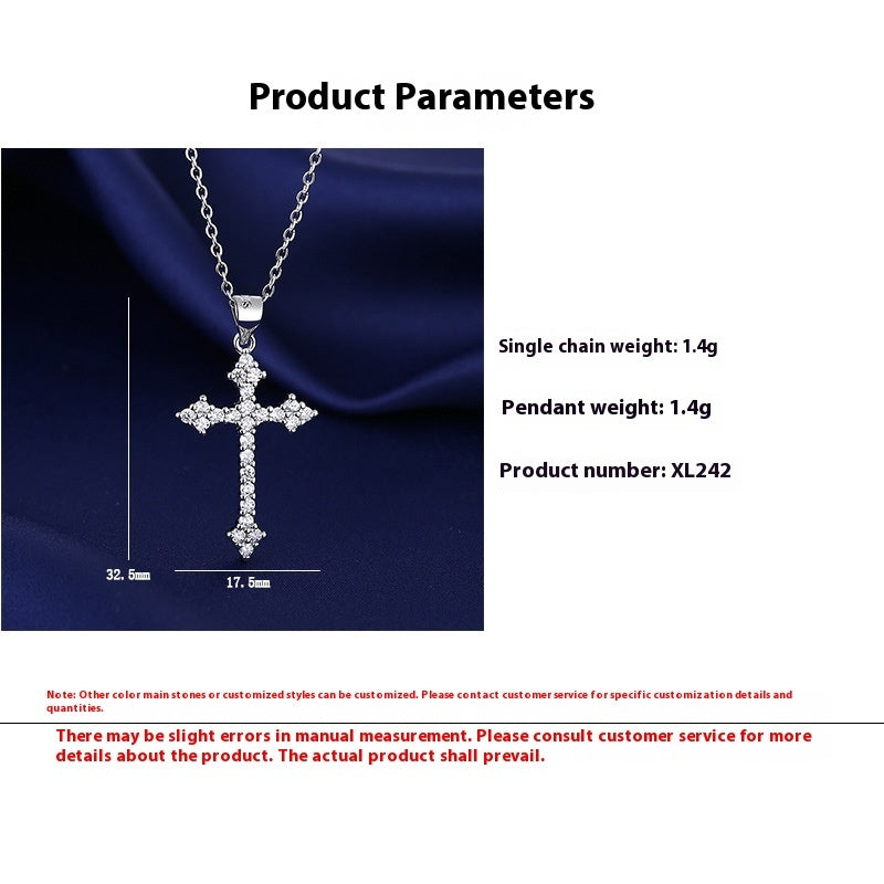 Halskette einfache Diamant Kreuz Anhänger Grenzüberschreitender