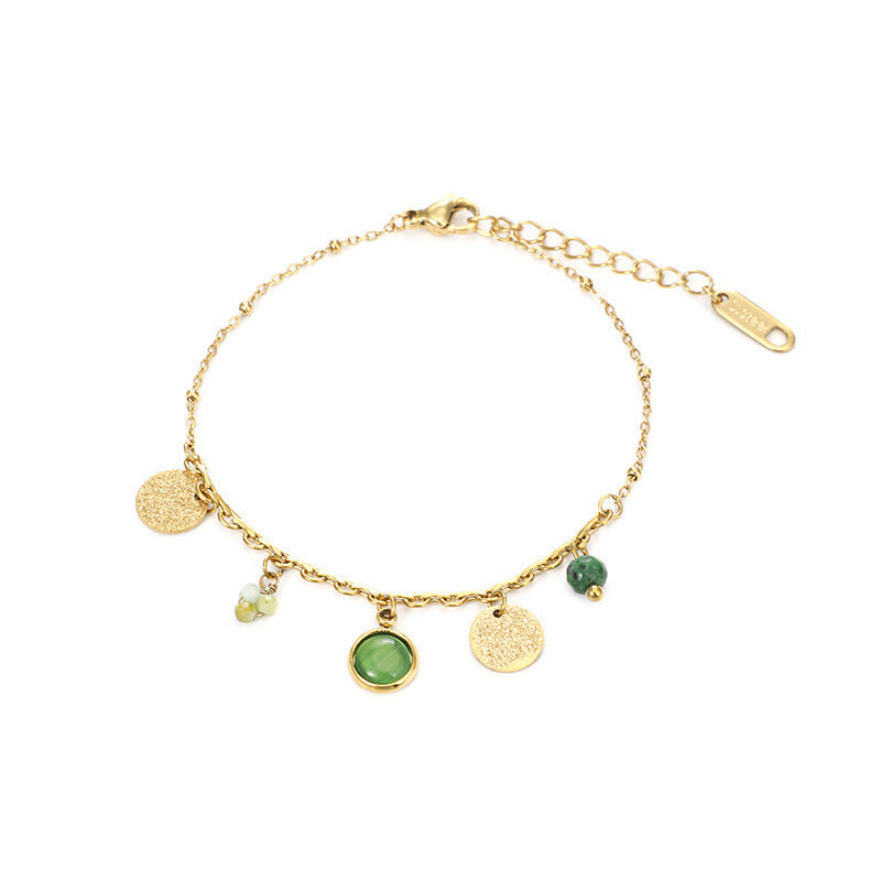 Vintage Naturstein Armband Mode 18K vergoldet