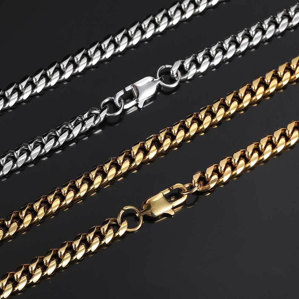 Hip Hop Edelstahl Halskette Sun Word Schnalle Armband