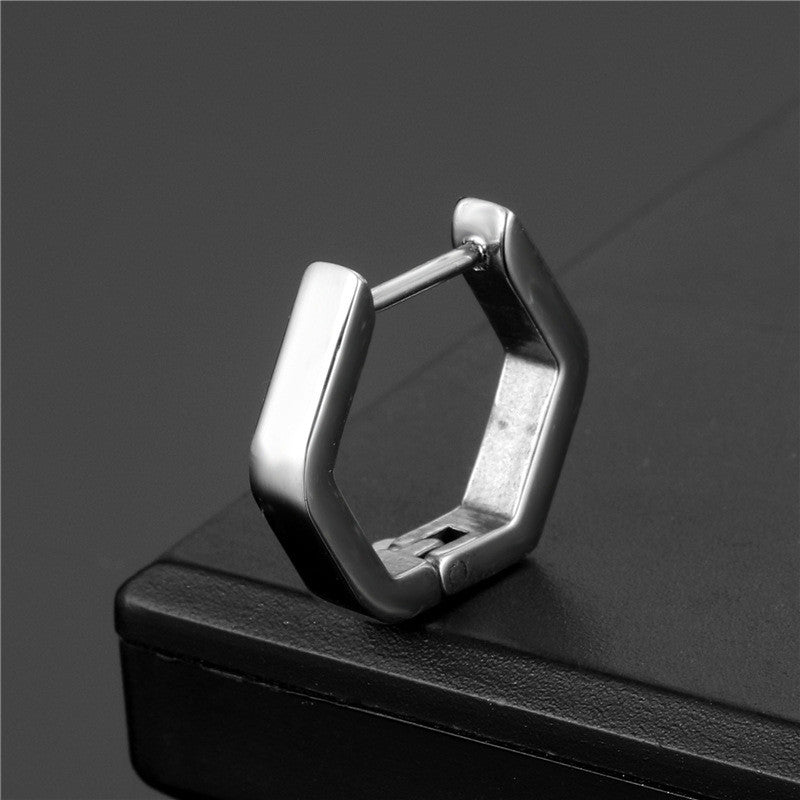 Edelstahl Kreative Creolen Dreieckige Ohrringe Modeschmuck Huggie Männer Punk Hiphop