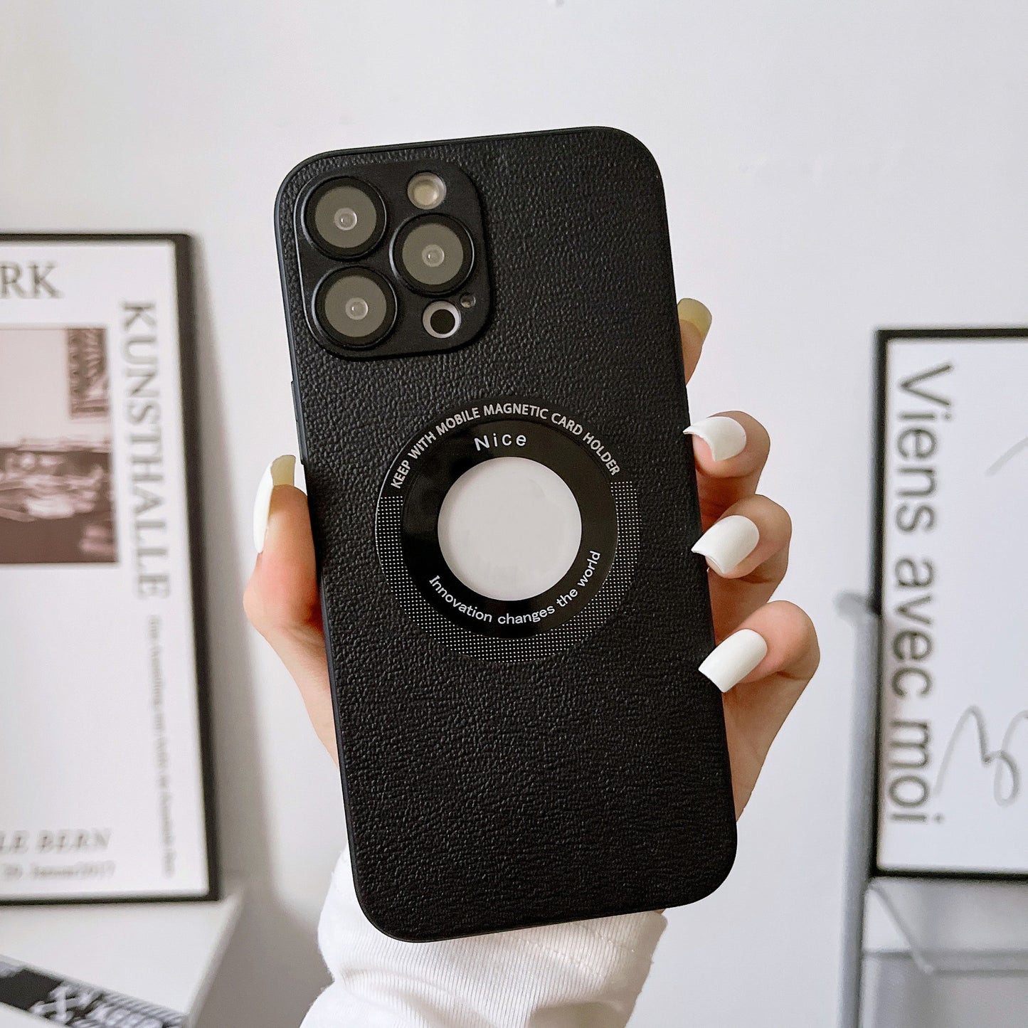Geeignet für iPhone 15 Modelle Handyhülle Litchi Grain Leder