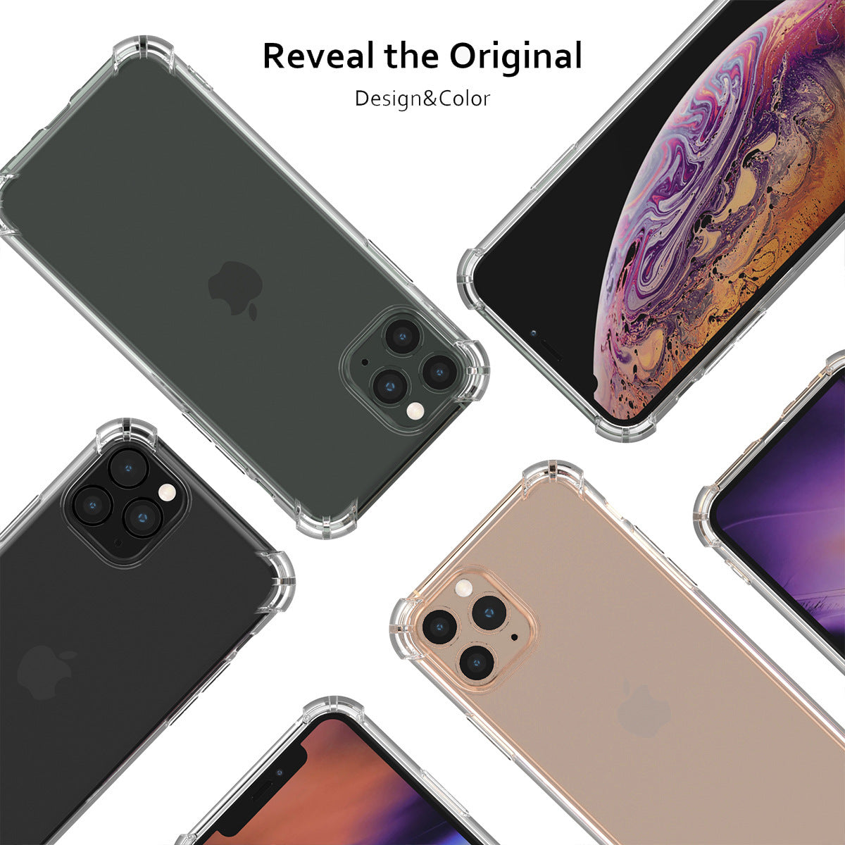 Für iPhone Modelle 12 11 Pro 7 8 Plus X XR XS MAX SE 12 Mini Transparenz Silikon-Hülle mit verstärktem Aufprall Schutz