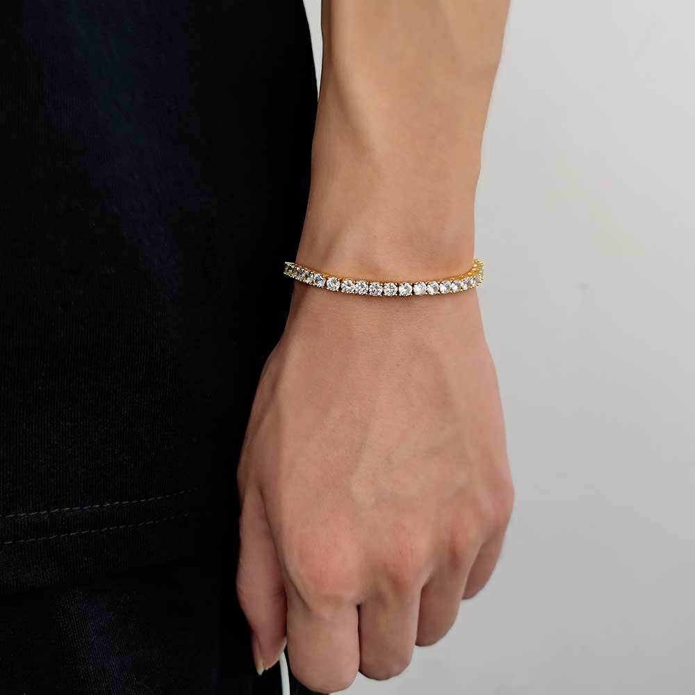 Tenniskette Zirkon Armband Modemarke Hip Hop
