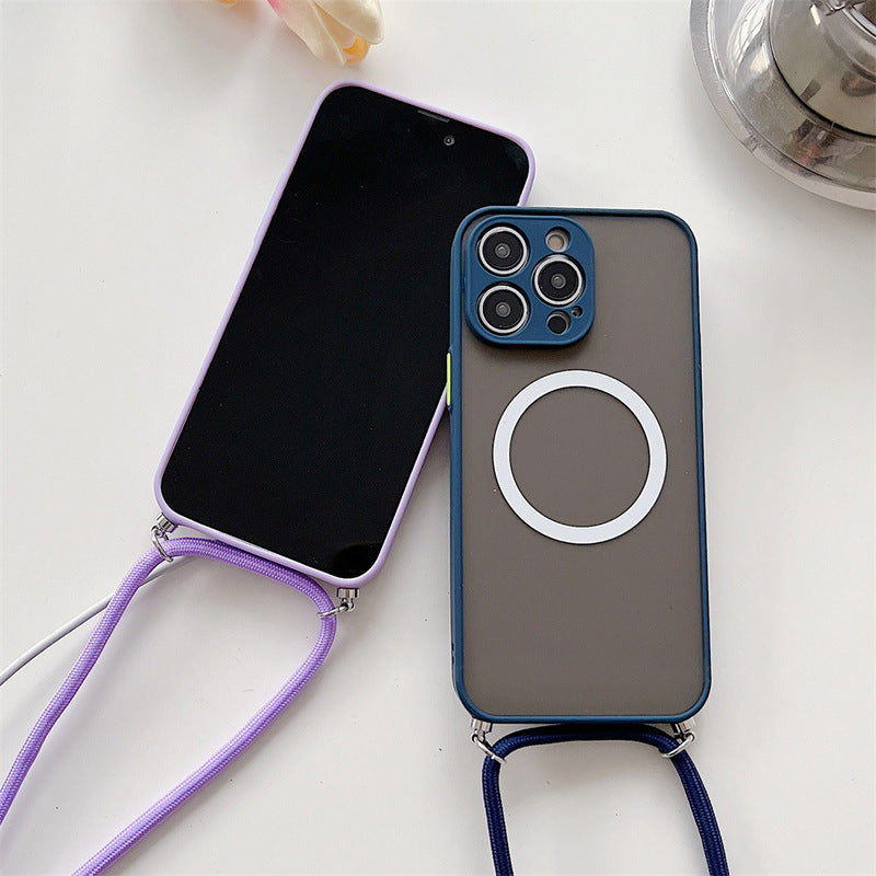 Magnetische Lanyard-Handyhülle Transparente Crossbody tropfenfest