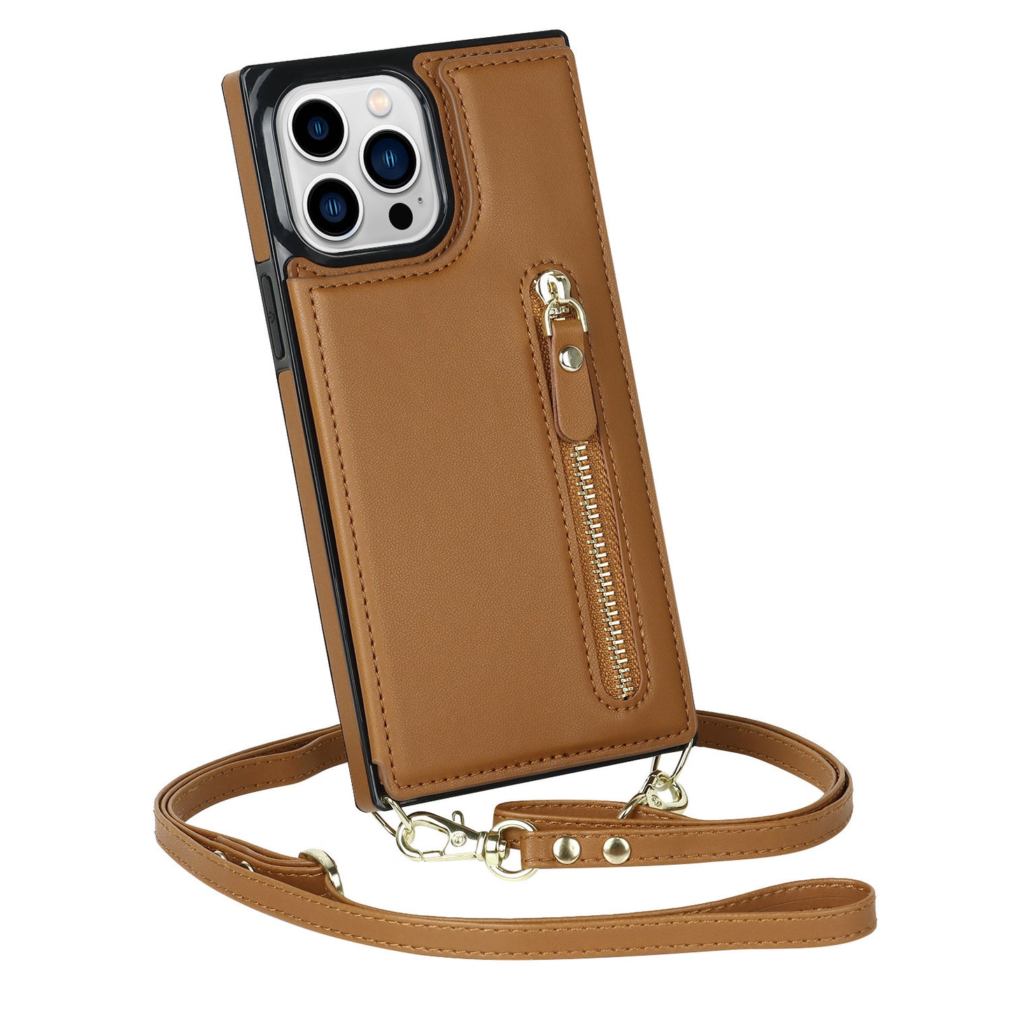 Crossbody Schultergurt Flip Card Zipper Schutzhülle
