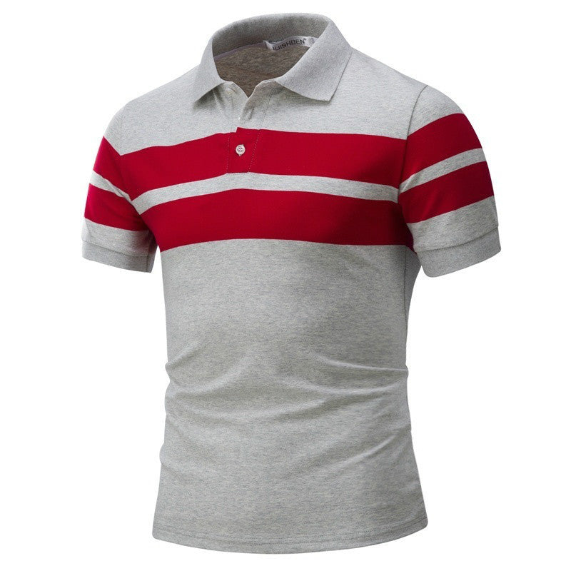 Gr.M-3XL / Gestreifte Kurzarm Polo T-shirt Europäische Amerikanische Freizeit Slim-Fit