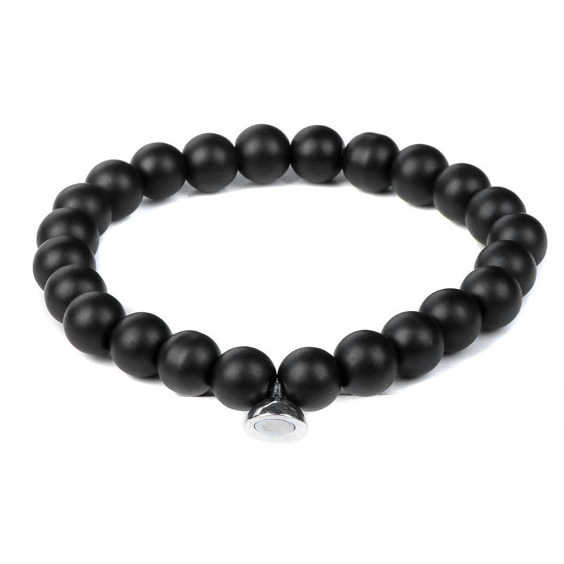Lava Vulkan Stein Paar Magnetverschluss Armband Vintage Und Vielseitigen Stil