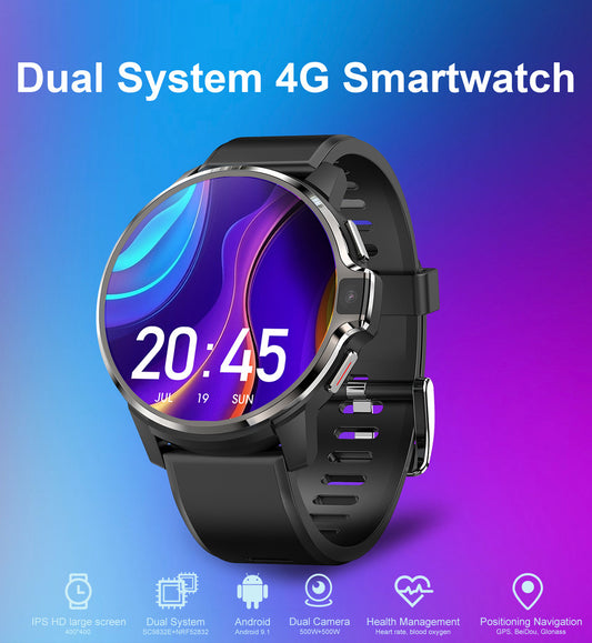 Anrufort Herzfrequenz Großer Bildschirm Dual System 4G Smart Watch