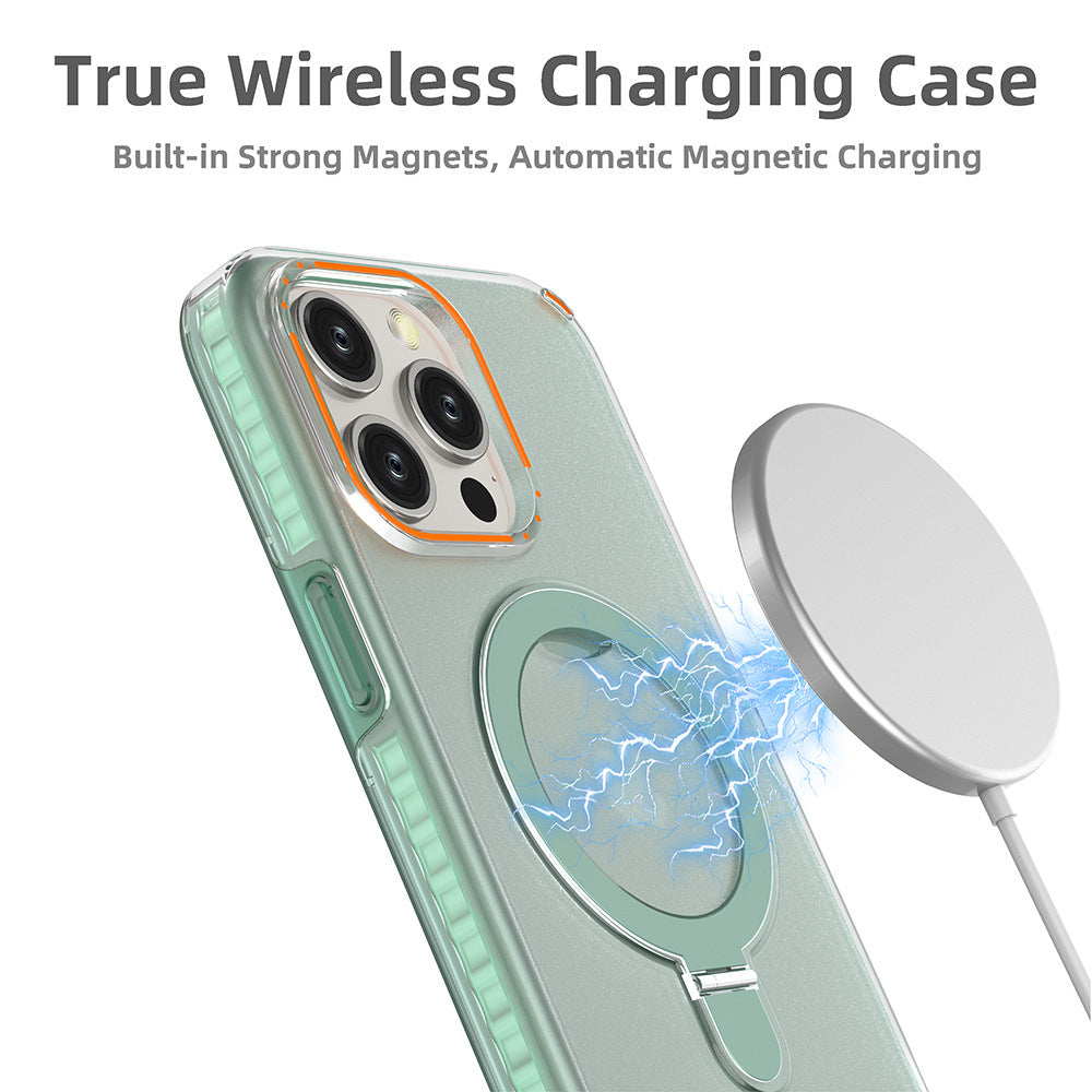 Neue Bunte Magnetische Halterung für iPhone mit Halter Stand Abdeckung Für Magesafe Magnetische Transparent Wireless