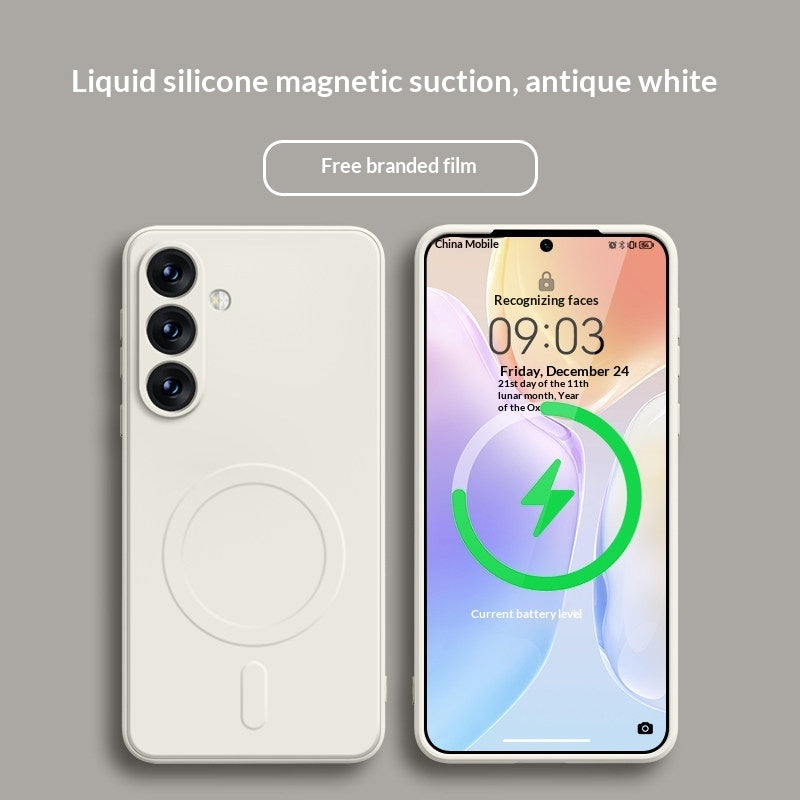 Samsung 21-25 Modelle Magnetische flüssige Silikon-Allround-Hautfreundliche Schutzhülle für Smartphones