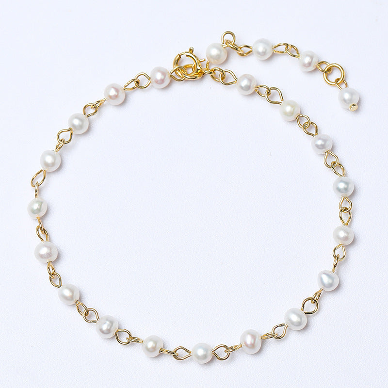 Einfaches All-Match-Vintage-Perlenarmband für Damen