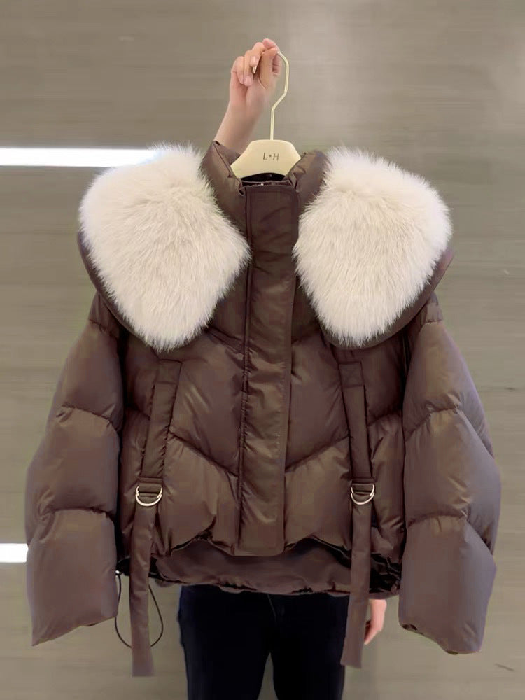 Gr. L-2XL / Winter Schwarz Baumwolle Gepolsterte Mantel