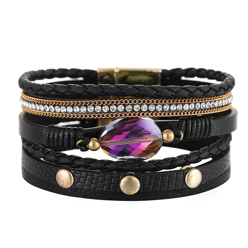Multi Schicht Lederband Handgewebtes Armband Lederarmband