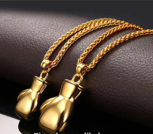 Neue Mode Boxen Handschuh Halskette Trendy Vergoldet Edelstahl Boxen Cool Anhänger Für Männer Jungen Schmuck