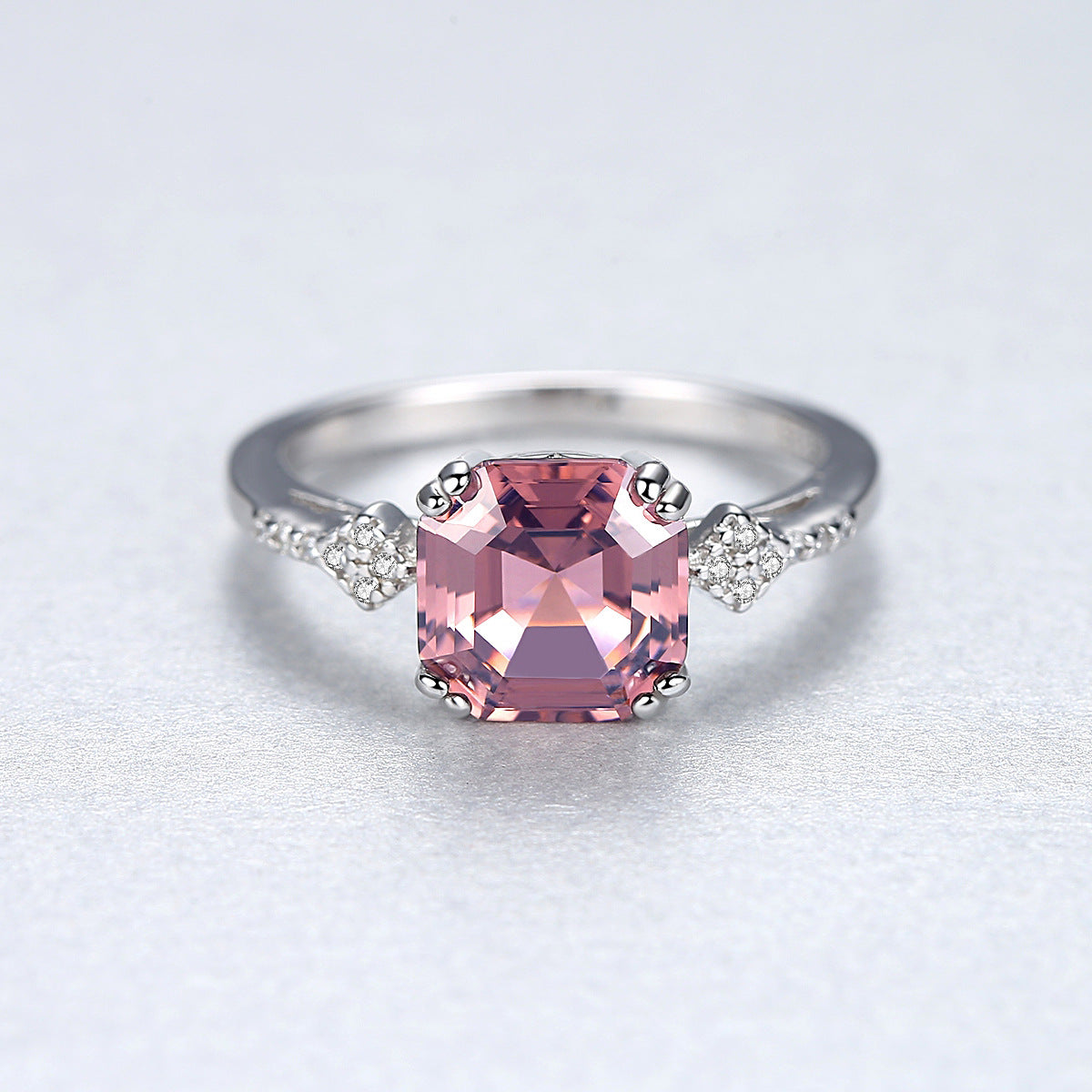 925 Sterling Silber Ring mit hellbraunem Morganit