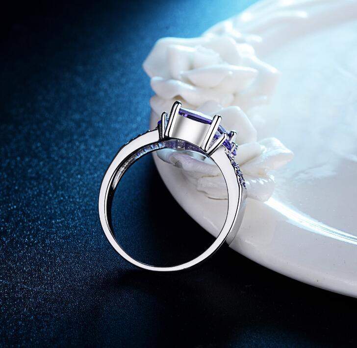 Zirkon Ring Frauen Trend übertrieben lila Diamant Schmuck Zubehör
