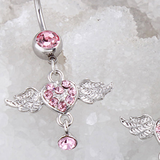 Modisches Pfirsich-Herz hypoallergenes Bauchnabelpiercing
