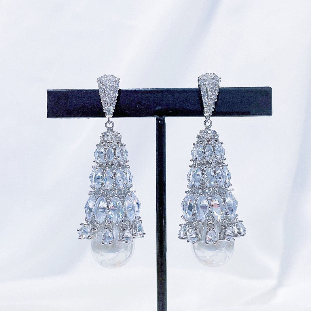 Ladies European & American Micro-set Zircon Ohrringe
