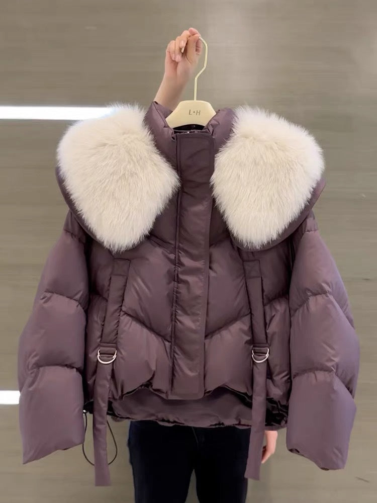Gr. L-2XL / Winter Schwarz Baumwolle Gepolsterte Mantel