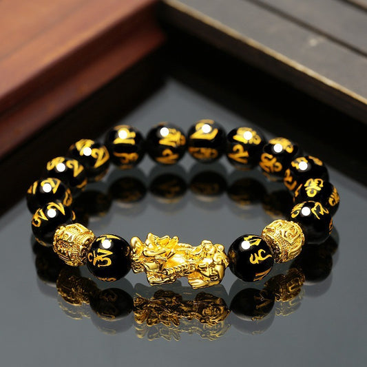 Vietnam Sand Gold Brave Armband Männer und Frauen Obsidian Schmuck