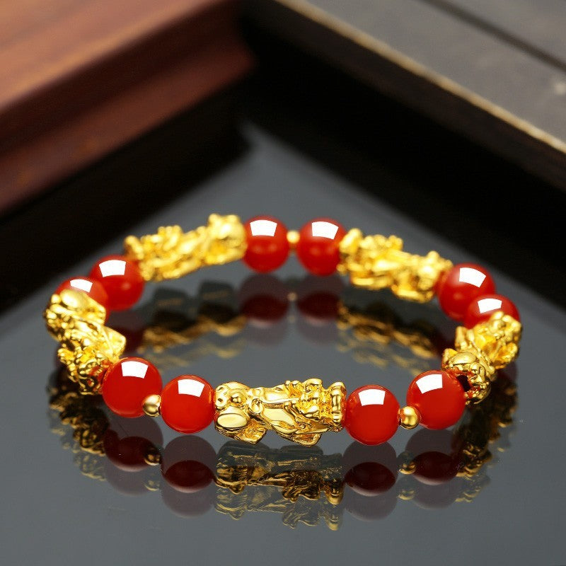 Vietnam Sand Gold Brave Armband Männer und Frauen Obsidian Schmuck