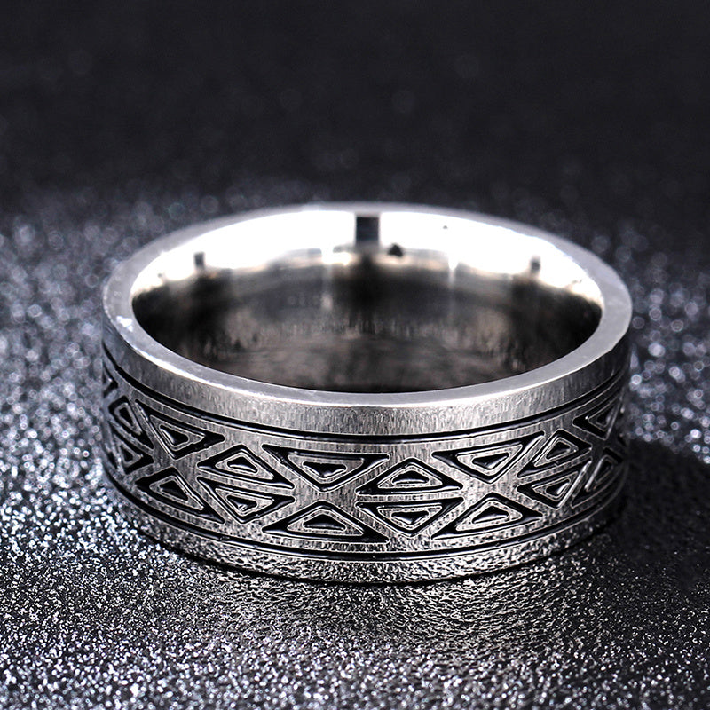 Damen Dreieck Titan Ring 8mm Edelstahl Ring