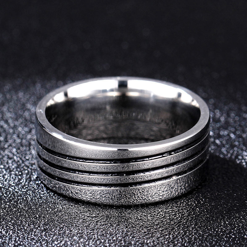 Damen Dreieck Titan Ring 8mm Edelstahl Ring