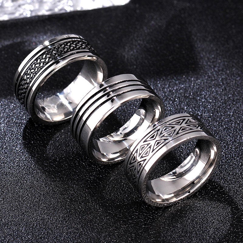 Damen Dreieck Titan Ring 8mm Edelstahl Ring