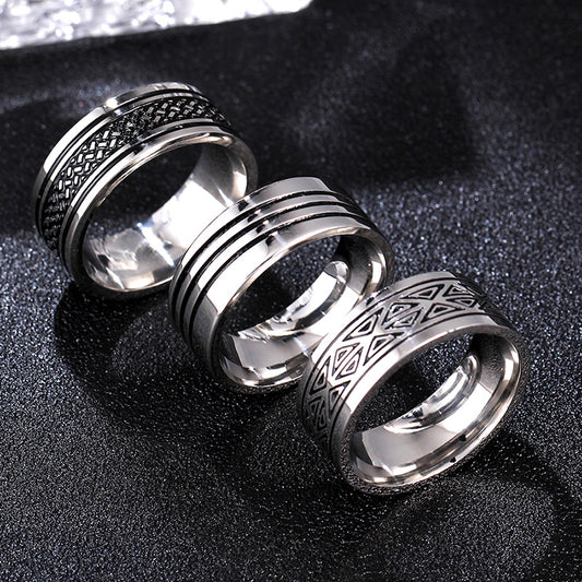 Damen Dreieck Titan Ring 8mm Edelstahl Ring