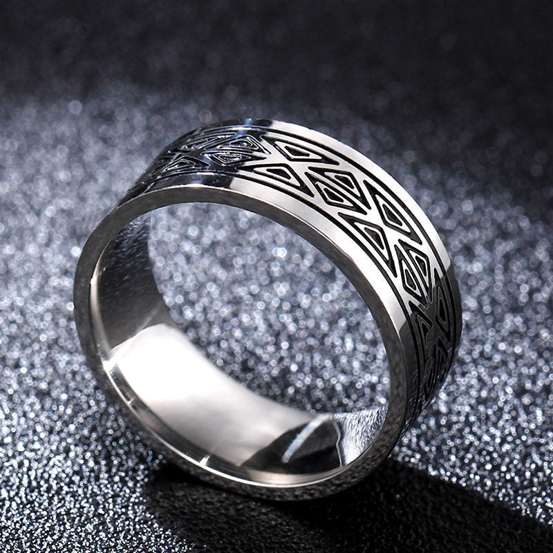 Damen Dreieck Titan Ring 8mm Edelstahl Ring