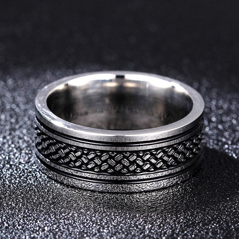 Damen Dreieck Titan Ring 8mm Edelstahl Ring