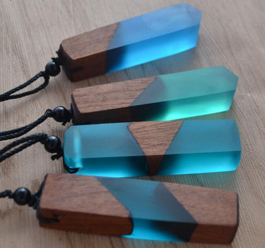 Vintage Männer Frau Holz Halskette Anhänger Gewebte Kette Schmuck
