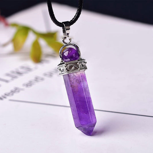Natürlicher Kristall Amethyst Anhänger Mode Einfache Reiki Punkt Raw Gem Halskette Souvenir Für Männer Frauen Charme MineraNatürlicher Kristall Amethyst Anhänger Mode Einfache Reiki Punkt Raw Gem Halskette Souvenir Für Männer Frauen Charme Mineral Schmuck