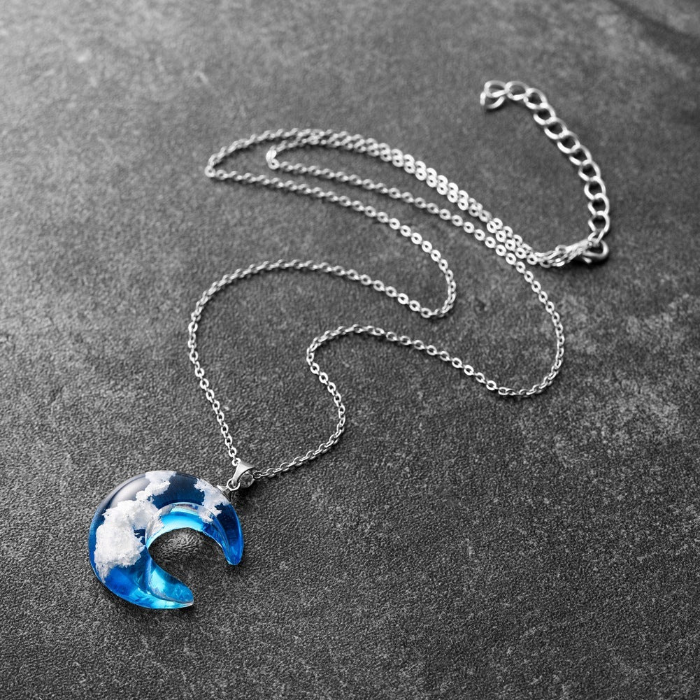 Mode Schmuck Blau Himmel Und Baiyun Wald Serie Transparent Mond Harz Anhänger