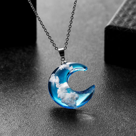 Mode Schmuck Blau Himmel Und Baiyun Wald Serie Transparent Mond Harz Anhänger