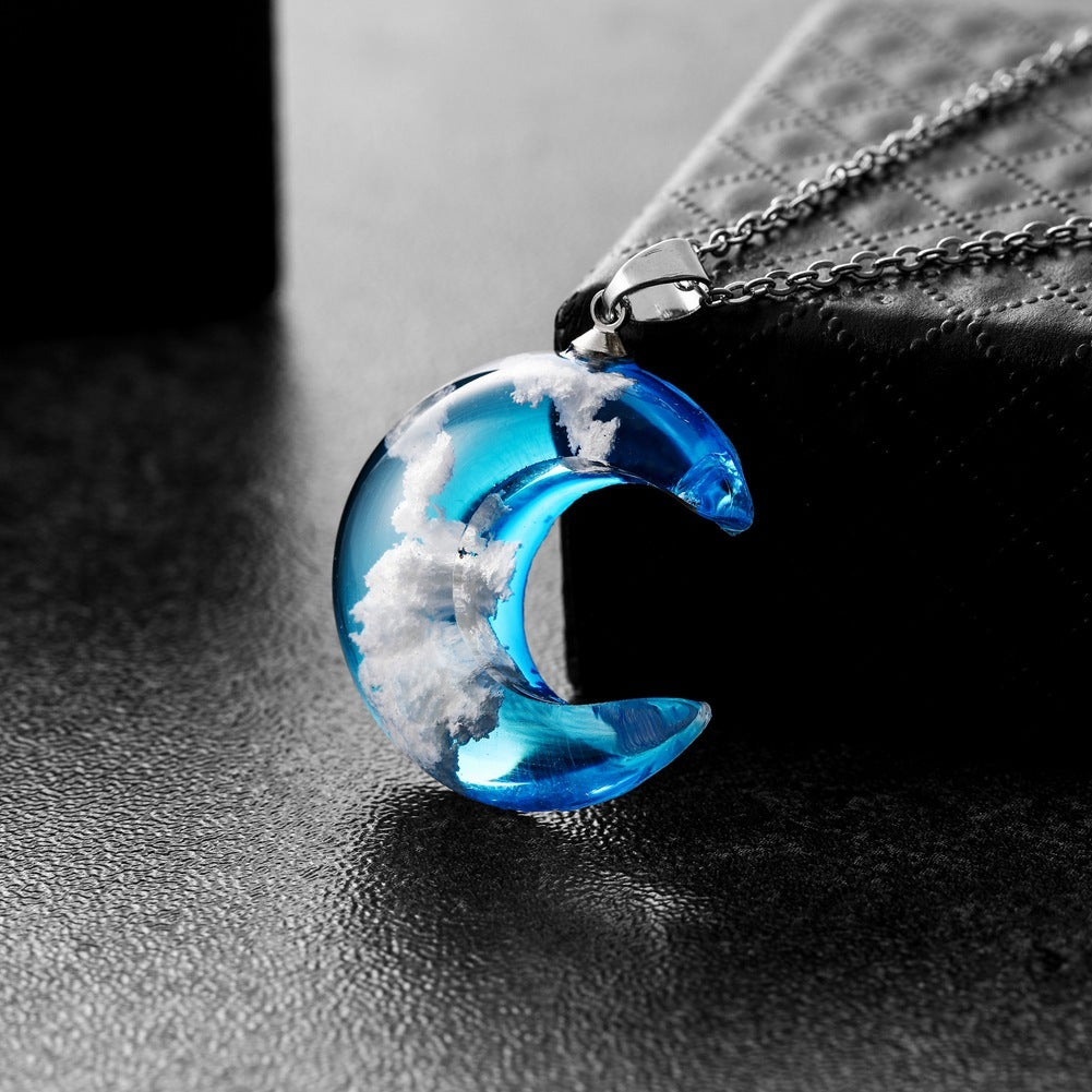 Mode Schmuck Blau Himmel Und Baiyun Wald Serie Transparent Mond Harz Anhänger
