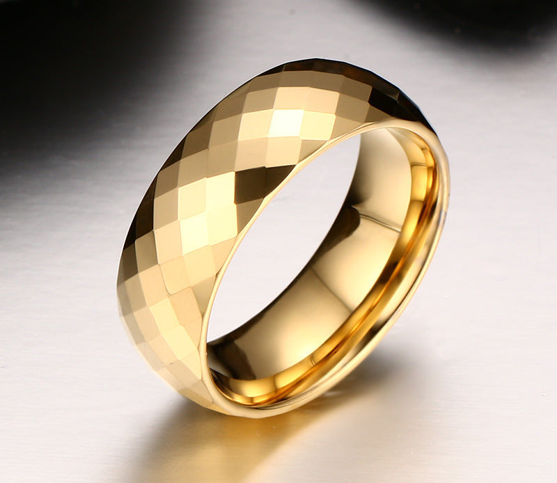 Vnox Männer Ring Wolfram Schmuck Gold Farbe Benutzerdefinierter Name Hochzeitsgeschenk US Größe 7 8 9 10 11 12 13