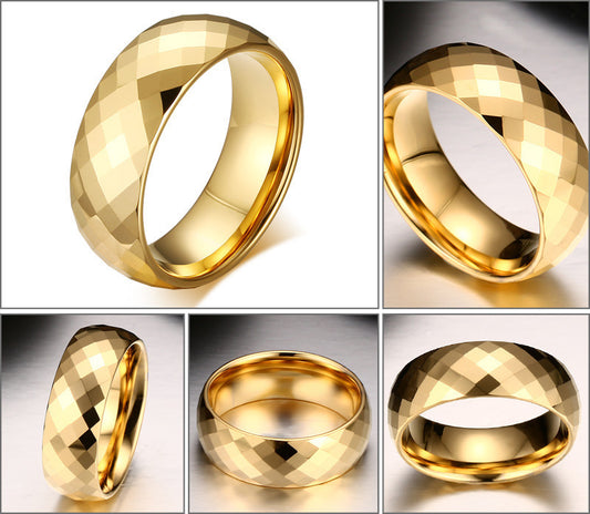 Vnox Männer Ring Wolfram Schmuck Gold Farbe Benutzerdefinierter Name Hochzeitsgeschenk US Größe 7 8 9 10 11 12 13
