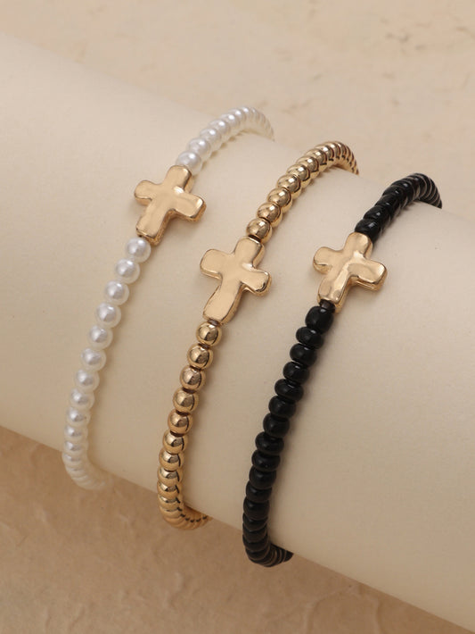 Armband, modisches und trendiges handgefertigtes Perlenarmband, einfaches und vielseitiges ZubeCross Border Hot Selling Cross Armband