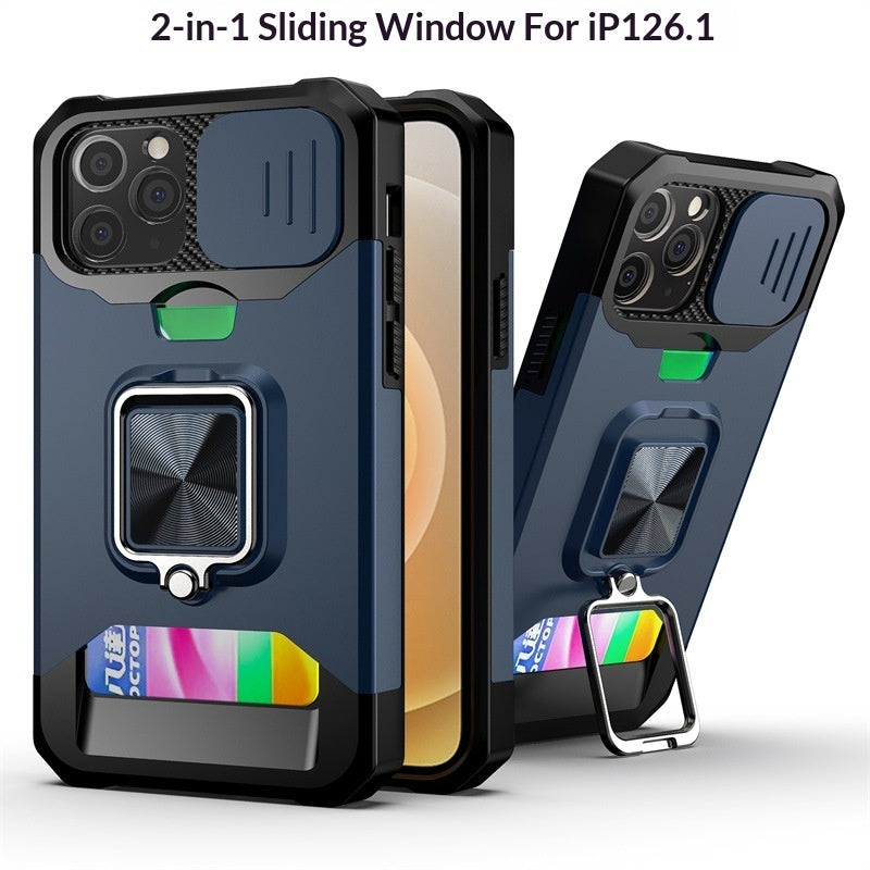 iPhone 15- 17 Modelle Karteneinsatz-Schiebefenster-Schutzhülle