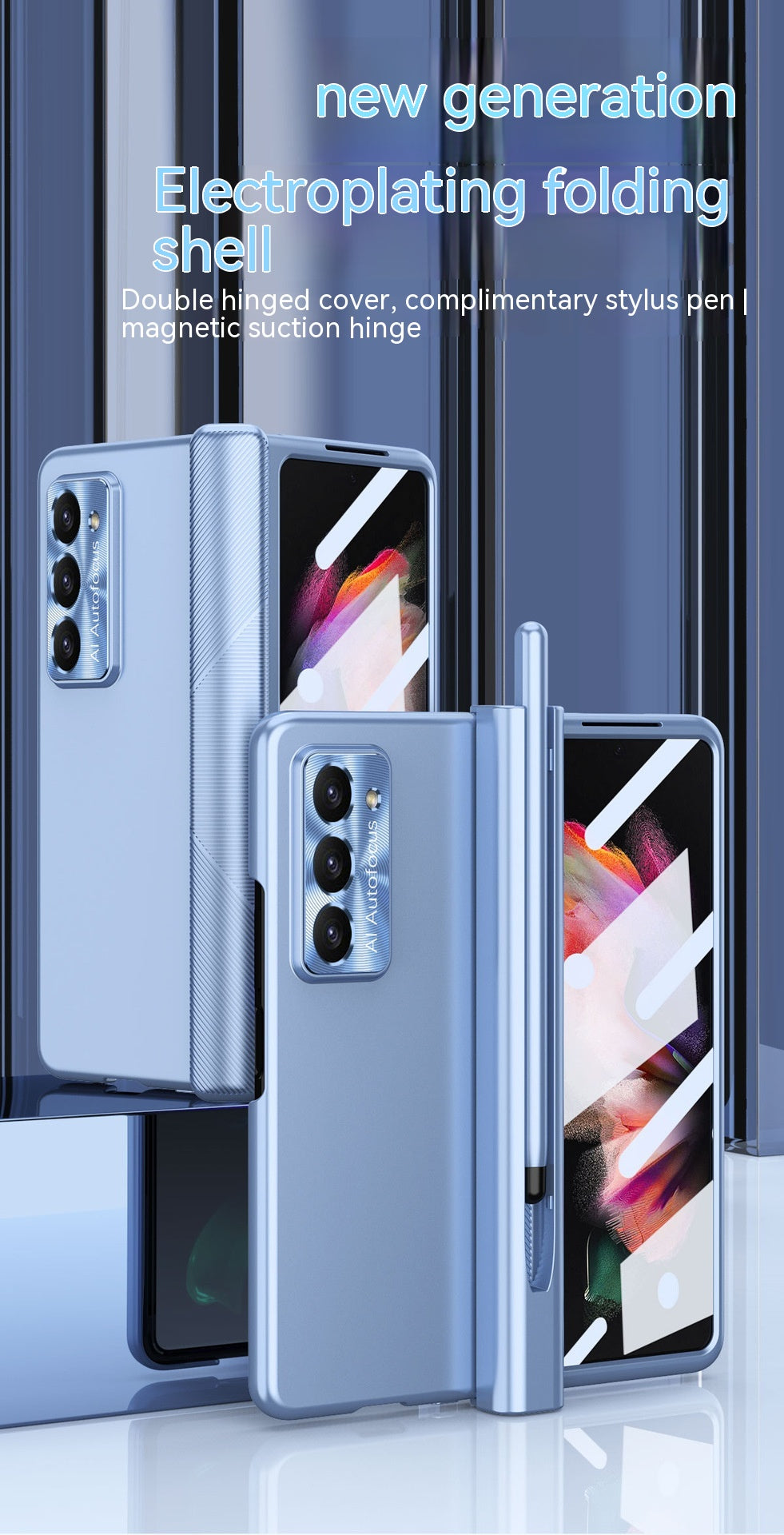 Samsung Z Fold 3-5 Modelle/Dekompression Magnetische Scharnier Faltbare Schutzhülle