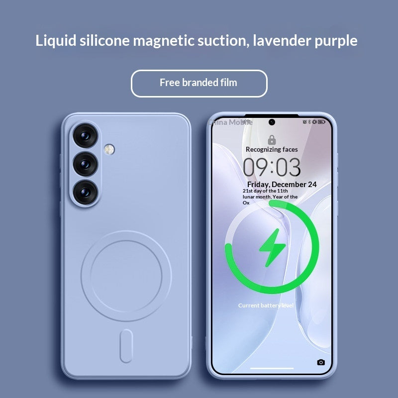 Samsung 21-25 Modelle Magnetische flüssige Silikon-Allround-Hautfreundliche Schutzhülle für Smartphones