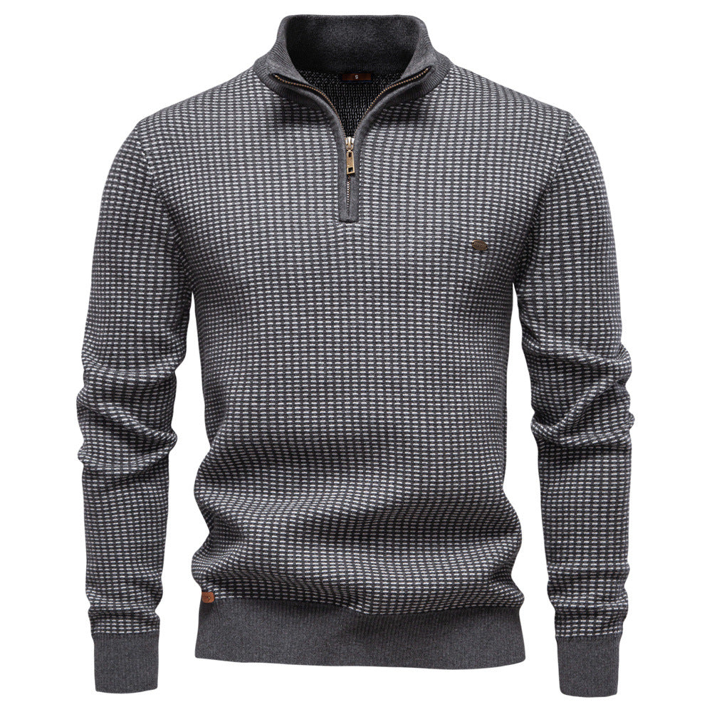 Herren Verdickte Halb-Reisen-Rand-Up-Kragen Casual Pullover