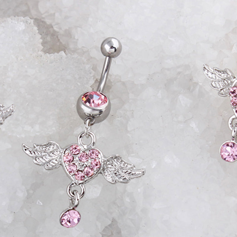 Modisches Pfirsich-Herz hypoallergenes Bauchnabelpiercing