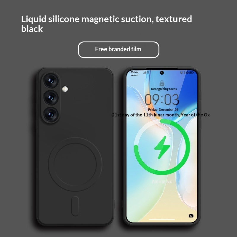 Samsung 21-25 Modelle Magnetische flüssige Silikon-Allround-Hautfreundliche Schutzhülle für Smartphones