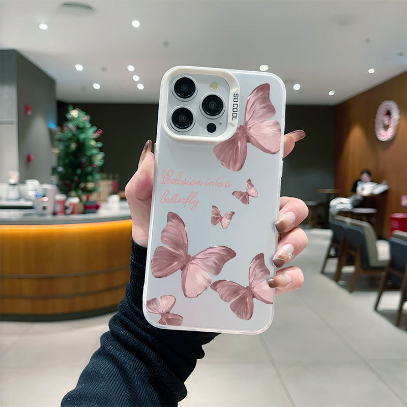 iPhone 11-15 Modelle/Schmetterling Schutzhülle Drop-resistant Hart