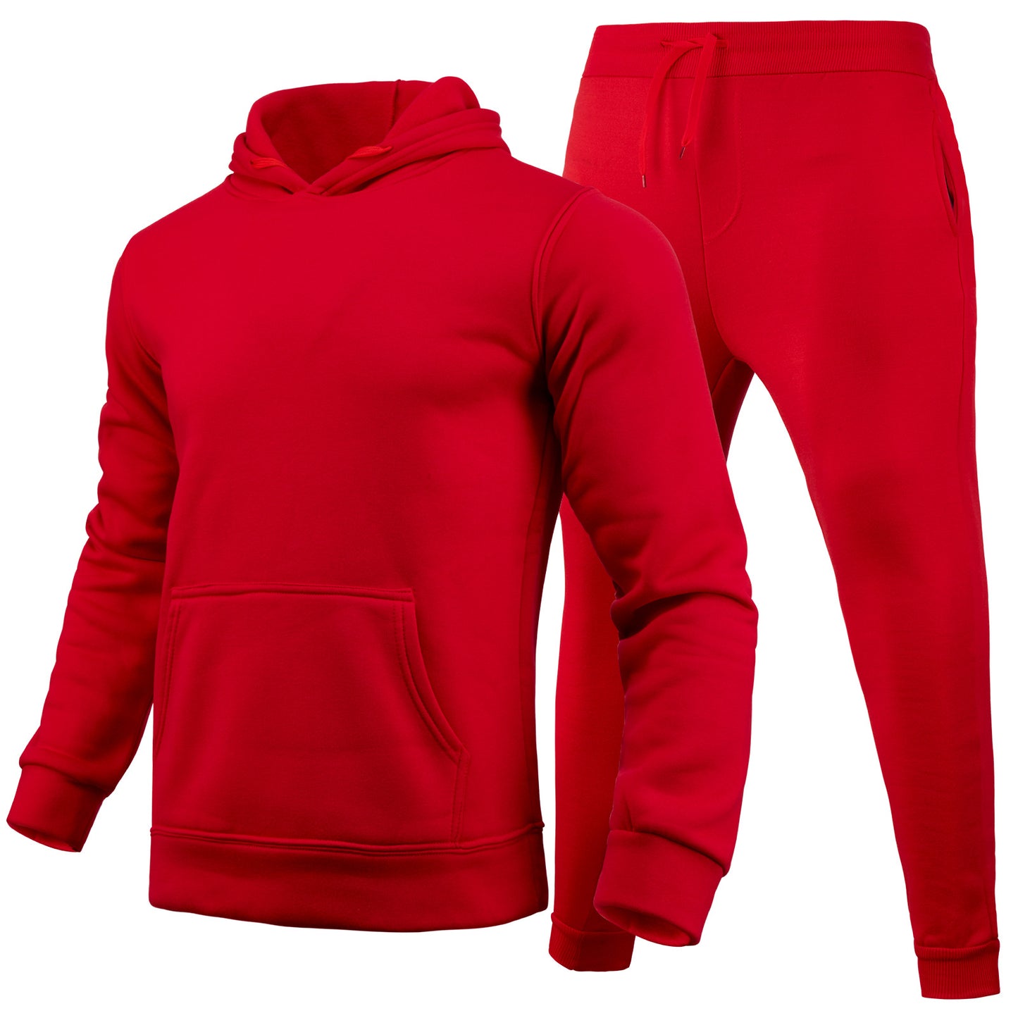 Slim-Fit Einfarbiges Hoodie-Set Urban Casual