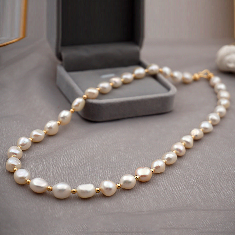 Barock Süßwasserperlenkette Armband Ohrringe Set